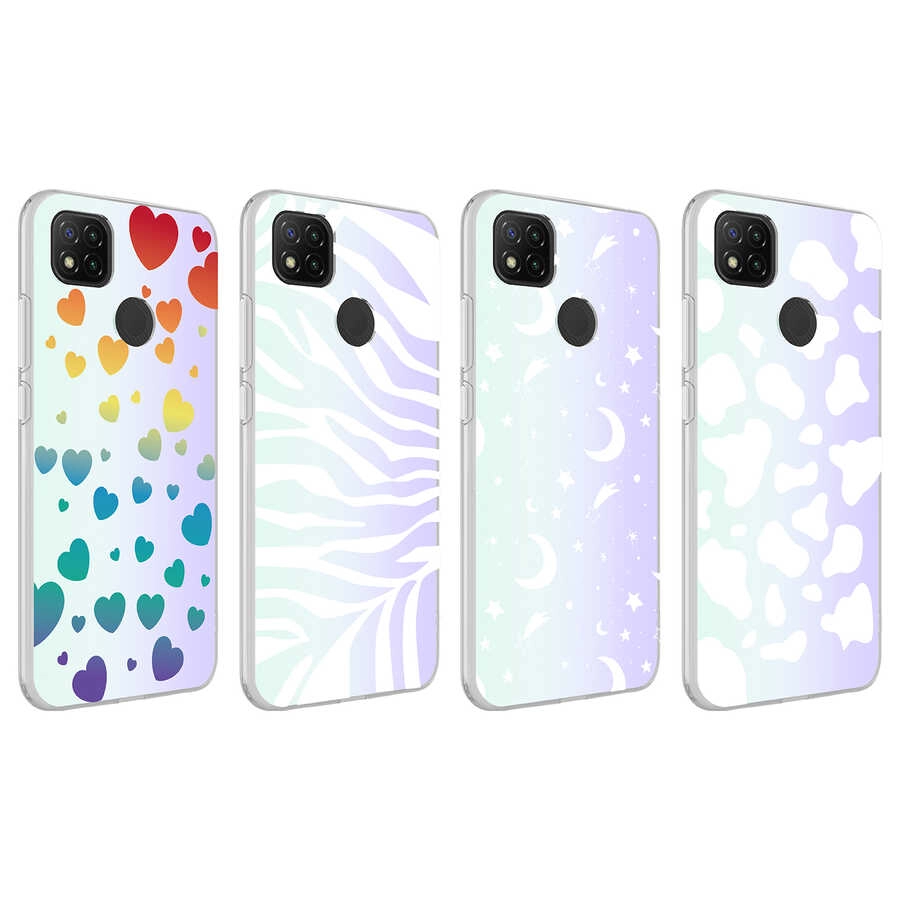 Xiaomi Uyumlu  Redmi 9C Kılıf Zore M-Blue Desenli Kapak