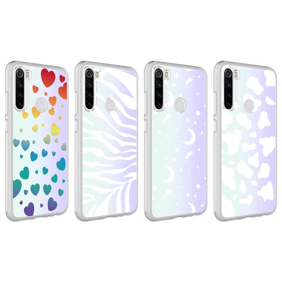 Xiaomi Uyumlu  Redmi Note 8 Kılıf Zore M-Blue Desenli Kapak