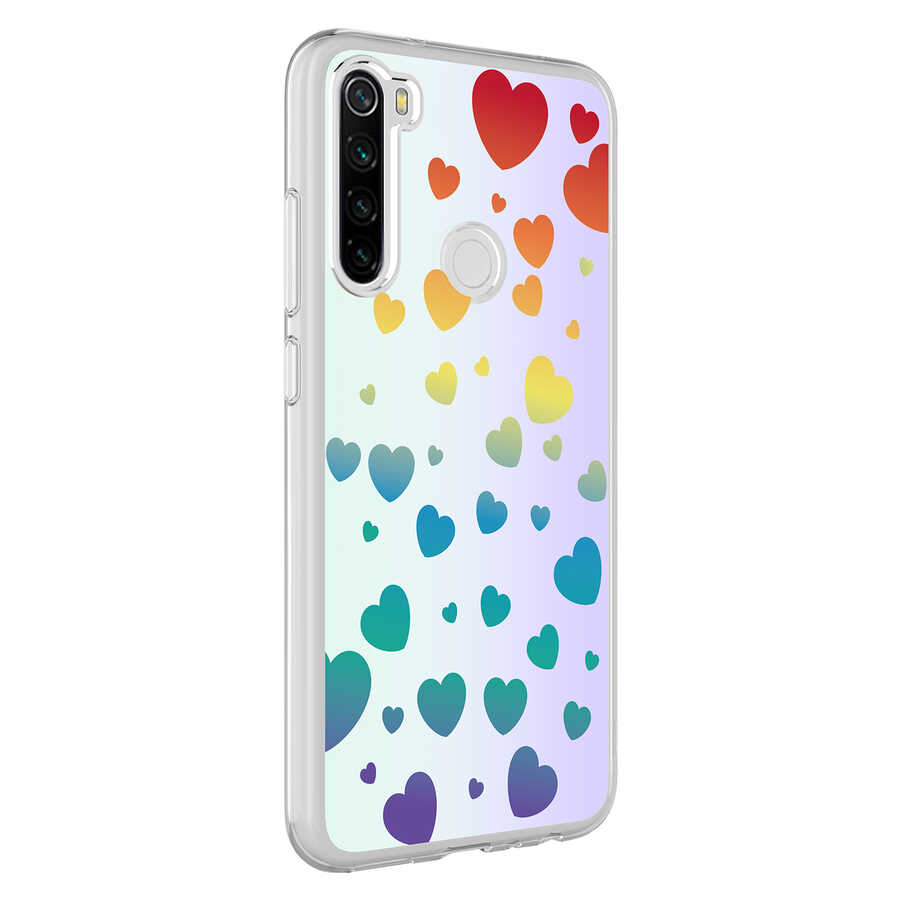 Xiaomi Uyumlu  Redmi Note 8 Kılıf Zore M-Blue Desenli Kapak-Heart no3