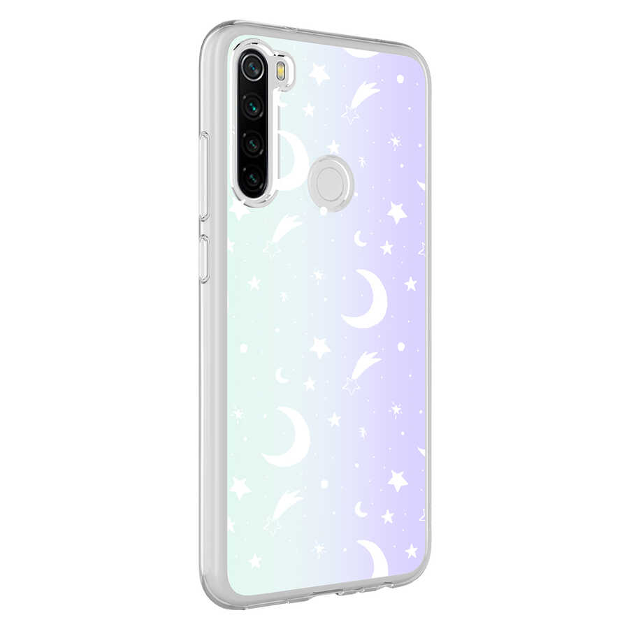 Xiaomi Uyumlu  Redmi Note 8 Kılıf Zore M-Blue Desenli Kapak-Moon no4