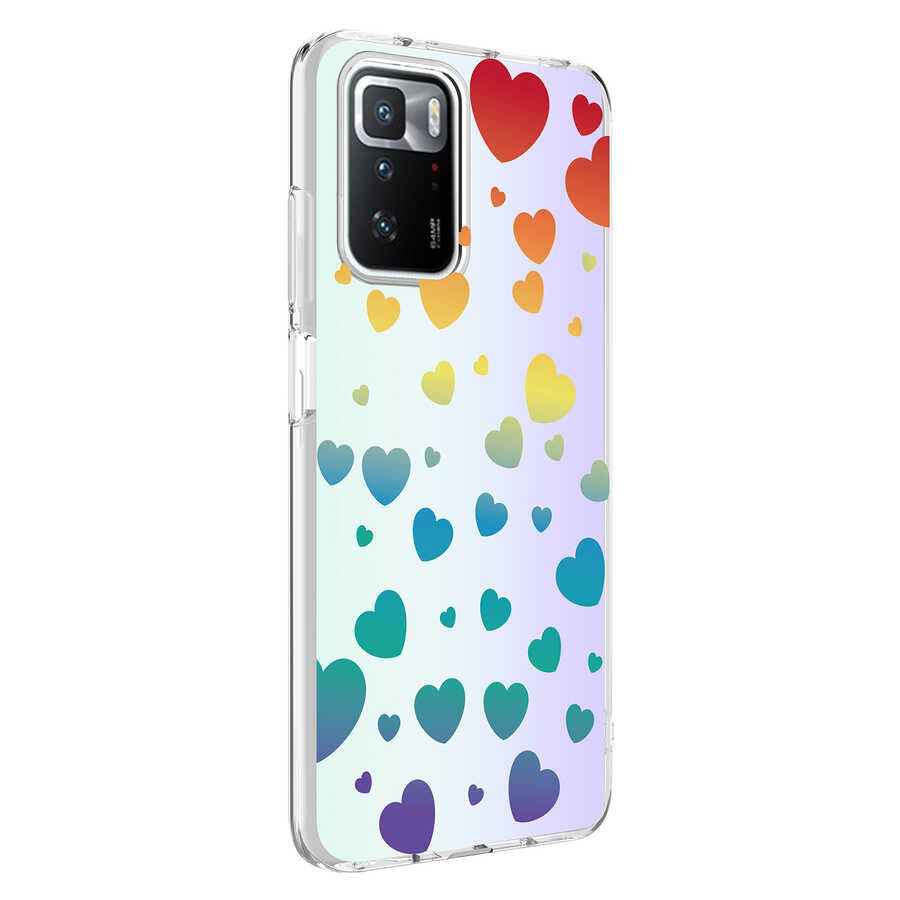 Xiaomi Uyumlu  Redmi 10 Kılıf Zore M-Blue Desenli Kapak-Heart no3
