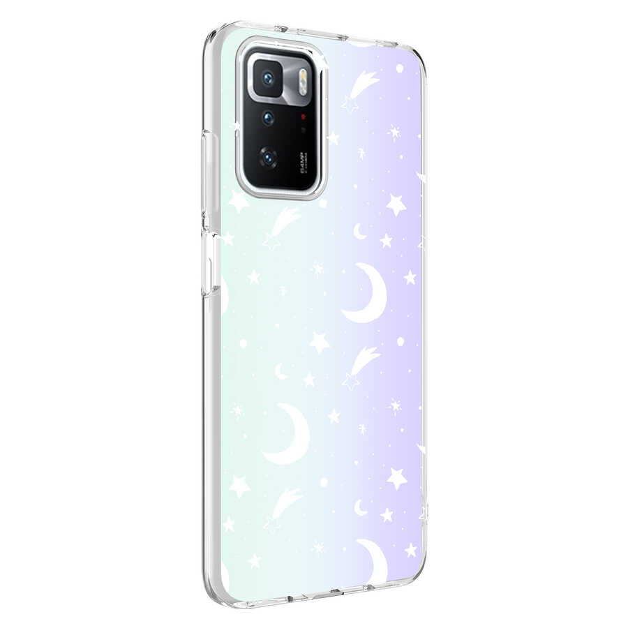 Xiaomi Uyumlu  Redmi 10 Kılıf Zore M-Blue Desenli Kapak-Moon no4