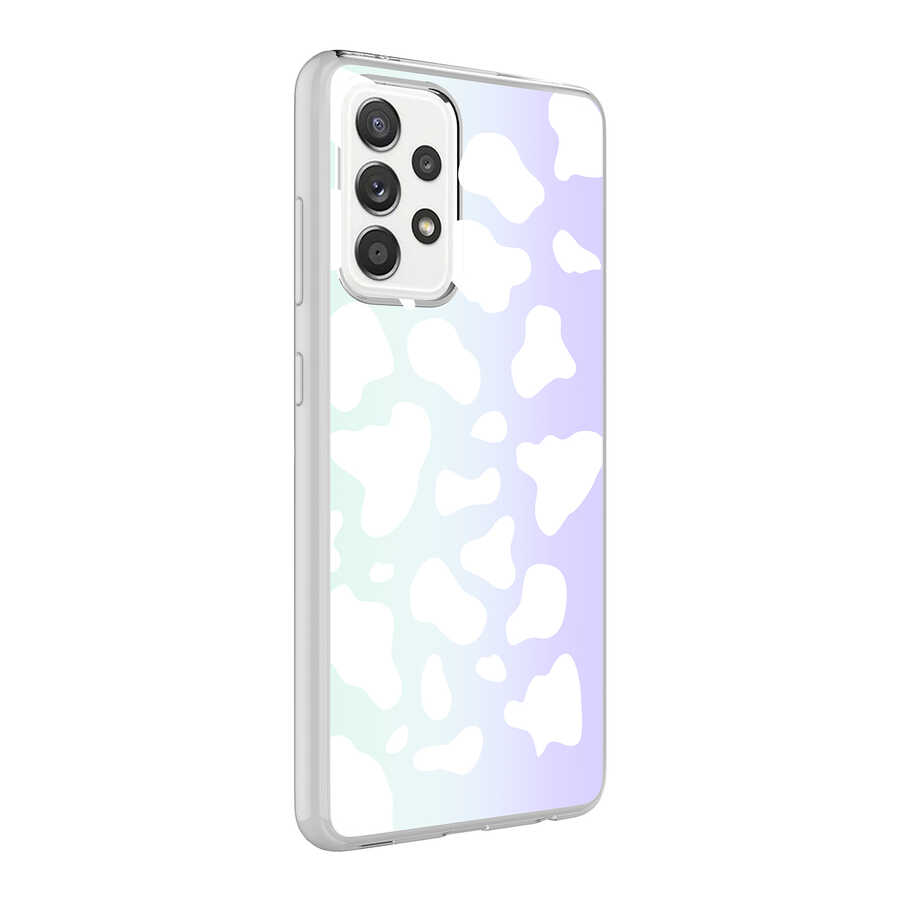 Galaxy Uyumlu A72 Kılıf Zore M-Blue Desenli Kapak-Cow no2