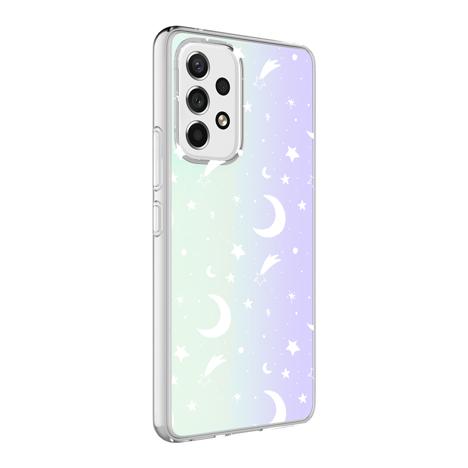 Galaxy Uyumlu A53 5G Kılıf Zore M-Blue Desenli Kapak-Moon no4