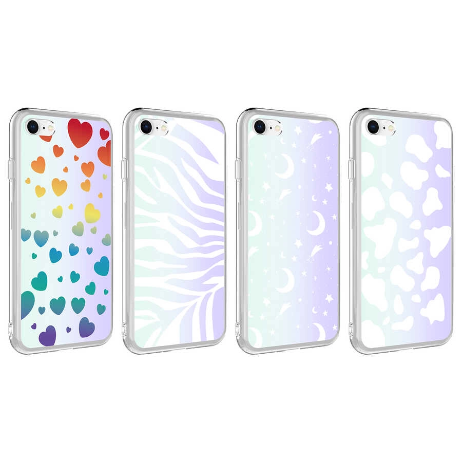 iPhone Uyumlu 7 Kılıf Zore M-Blue Desenli Kapak