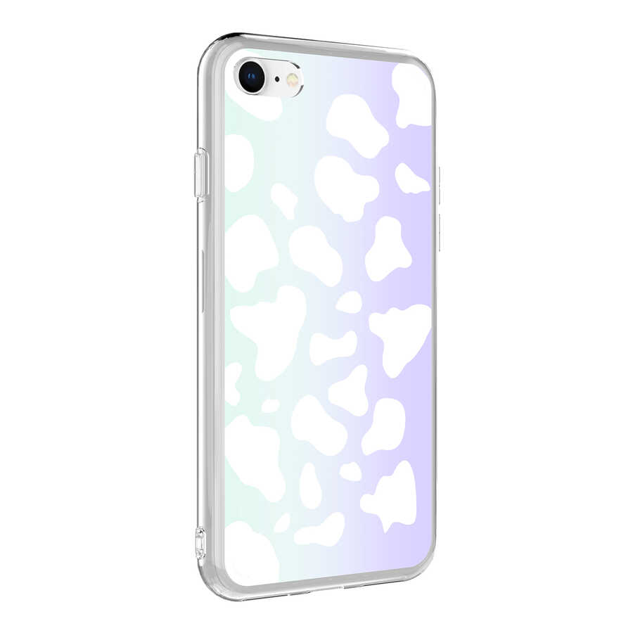iPhone Uyumlu SE 2020 Kılıf Zore M-Blue Desenli Kapak-Cow no2