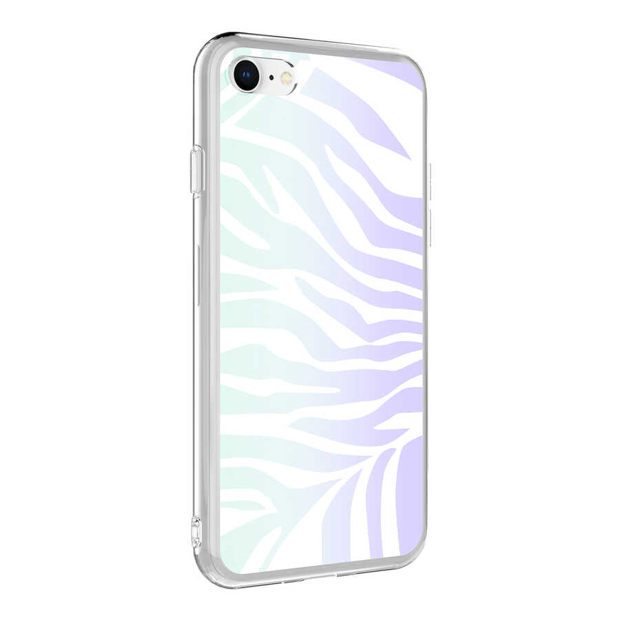 iPhone Uyumlu SE 2020 Kılıf Zore M-Blue Desenli Kapak