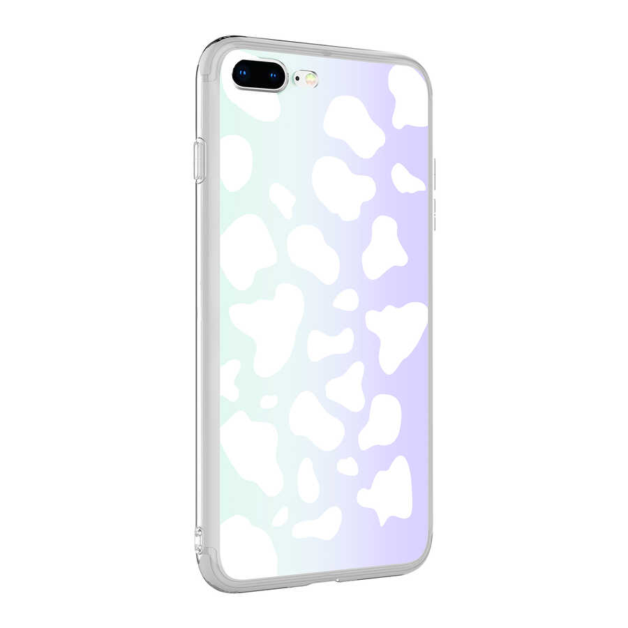 iPhone Uyumlu 7 Plus Kılıf Zore M-Blue Desenli Kapak-Cow no2