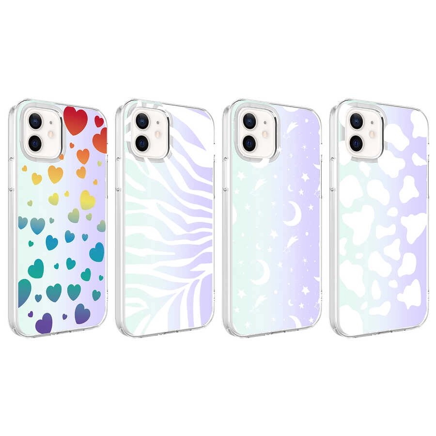 iPhone Uyumlu 12 Kılıf Zore M-Blue Desenli Kapak