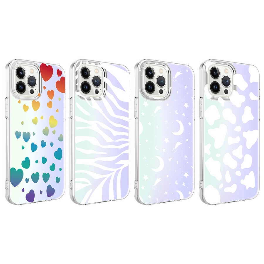 iPhone Uyumlu 13 Pro Max Kılıf Zore M-Blue Desenli Kapak