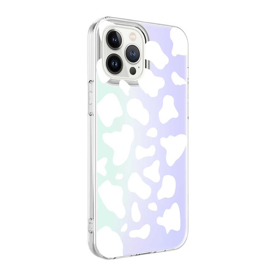 iPhone Uyumlu 13 Pro Max Kılıf Zore M-Blue Desenli Kapak-Cow no2