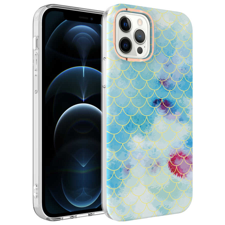 iPhone Uyumlu 12 Pro Kılıf Zore Bella Kapak-Mavi
