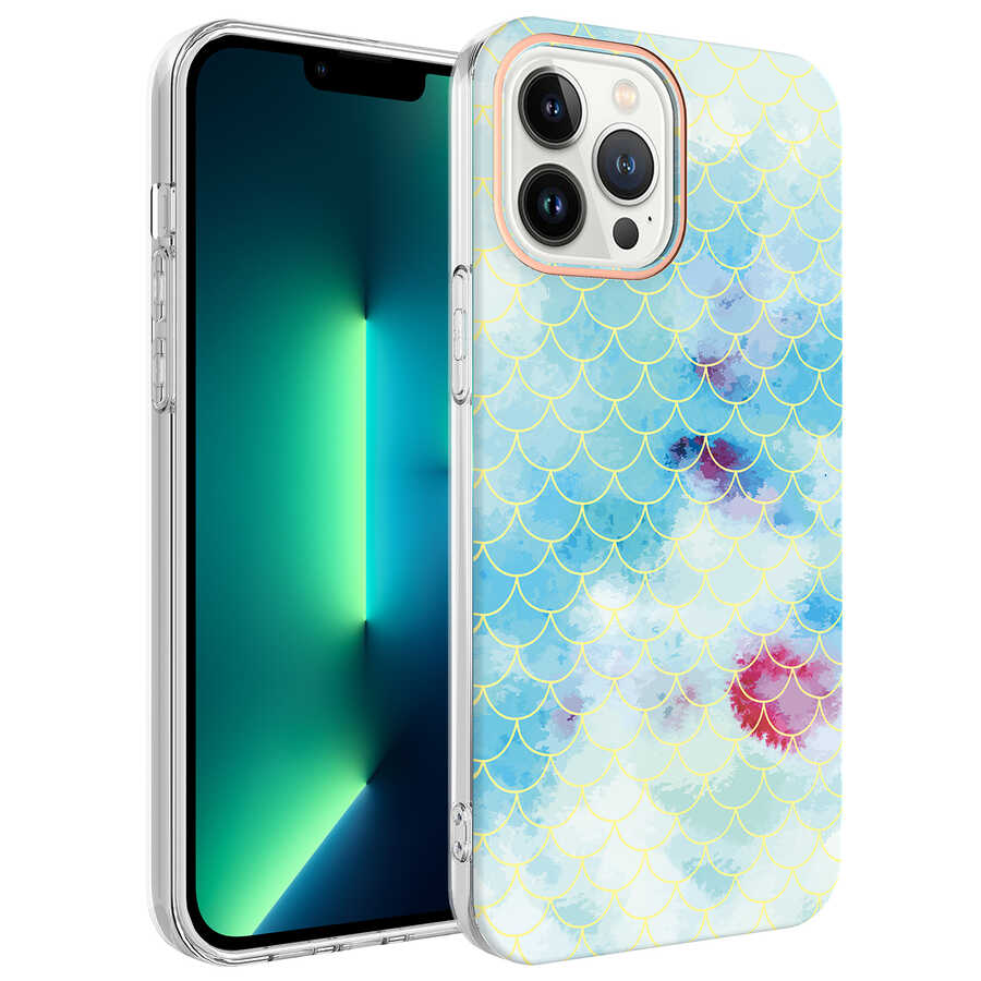 iPhone Uyumlu 13 Pro Max Kılıf Zore Bella Kapak-Mavi