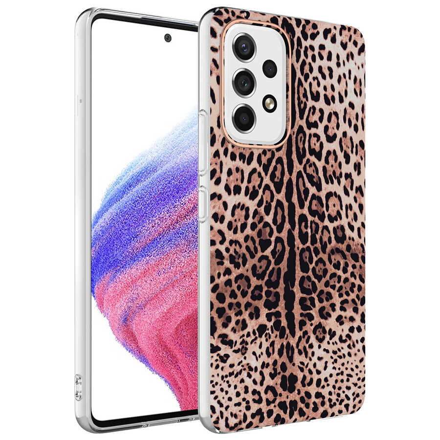 Galaxy Uyumlu A53 5G Kılıf Zore Bella Kapak-Leopar