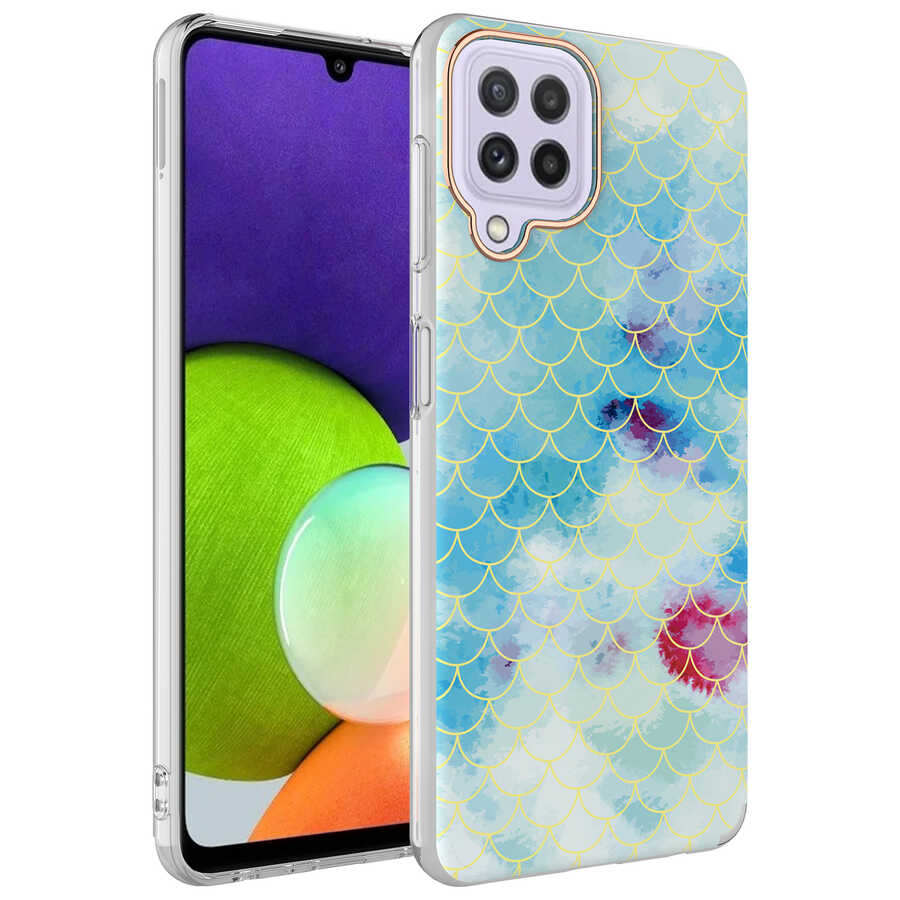 Galaxy Uyumlu A22 4G Kılıf Zore Bella Kapak-Mavi