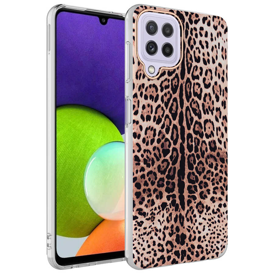 Galaxy Uyumlu M32 Kılıf Zore Bella Kapak-Leopar