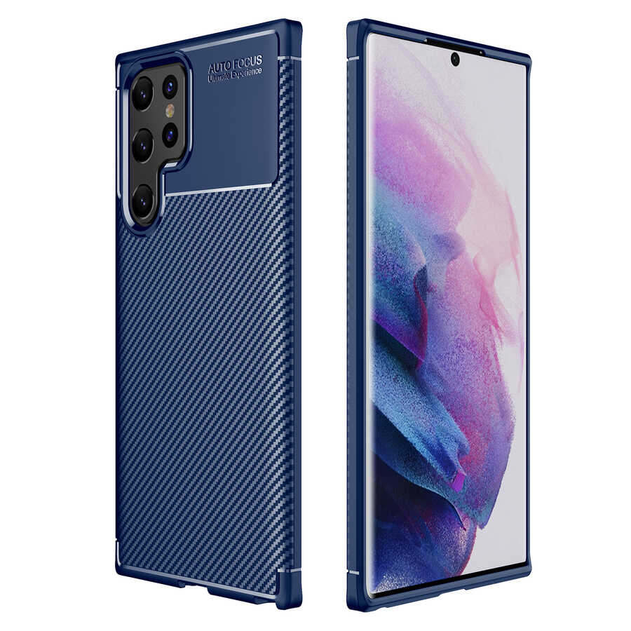 Galaxy Uyumlu S22 Ultra Kılıf Zore Negro Silikon Kapak-Lacivert