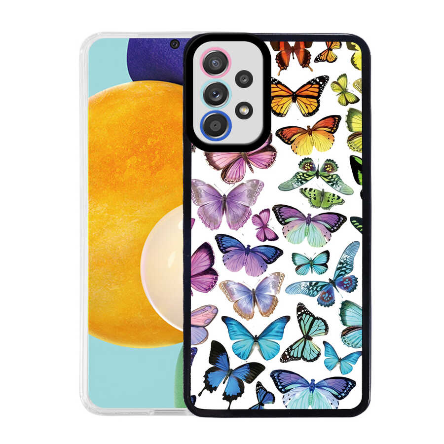 Galaxy Uyumlu A72 Kılıf Zore M-Fit Desenli Kapak-Butterfly no3