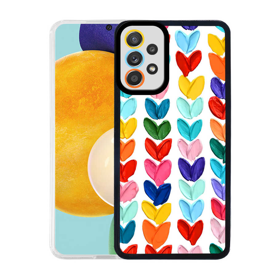 Galaxy Uyumlu A72 Kılıf Zore M-Fit Desenli Kapak-Heart no6