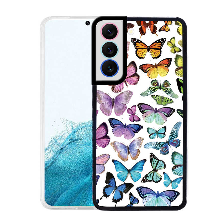 Galaxy Uyumlu S22 Plus Kılıf Zore M-Fit Desenli Kapak-Butterfly no3