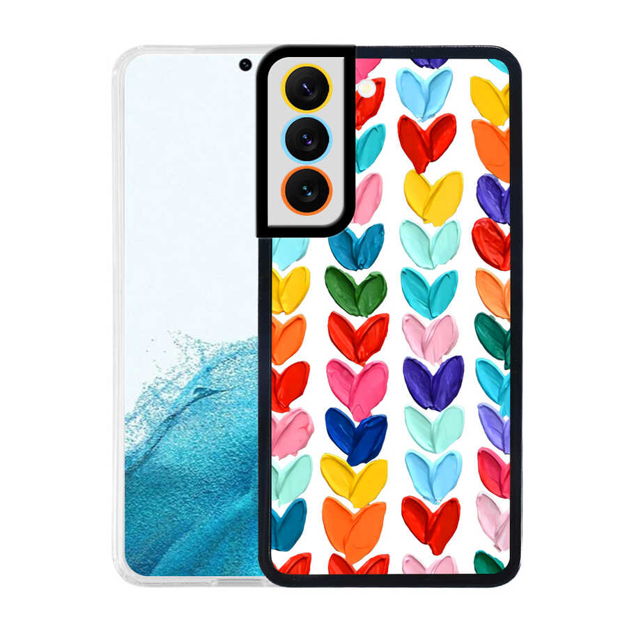 Galaxy Uyumlu S22 Plus Kılıf Zore M-Fit Desenli Kapak-Heart no6