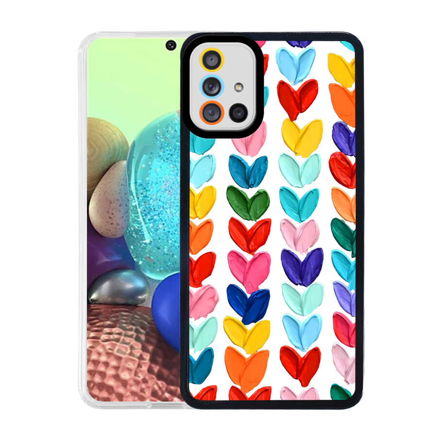 Galaxy Uyumlu A71 Kılıf Zore M-Fit Desenli Kapak-Heart no6
