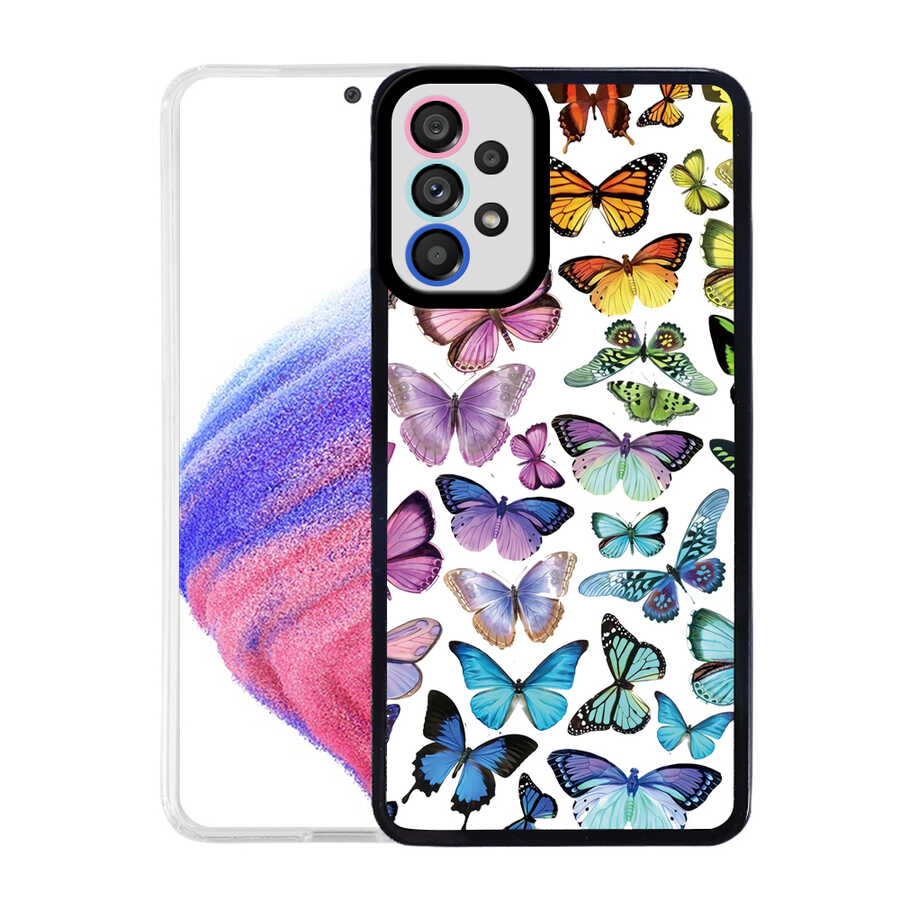 Galaxy Uyumlu A73 Kılıf Zore M-Fit Desenli Kapak-Butterfly no3