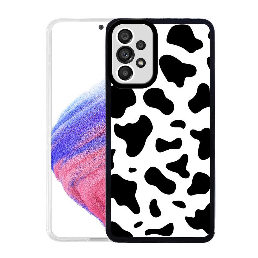 Galaxy Uyumlu A73 Kılıf Zore M-Fit Desenli Kapak-Cow no1