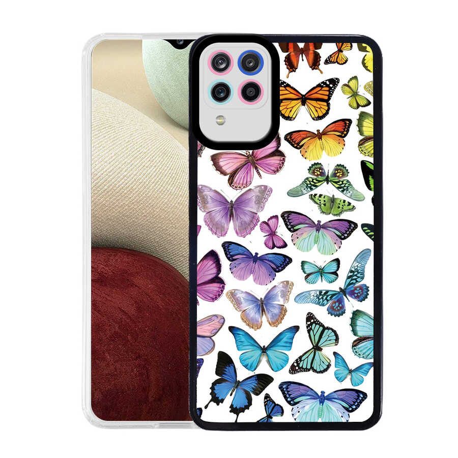 Galaxy Uyumlu A12 Kılıf Zore M-Fit Desenli Kapak-Butterfly no3
