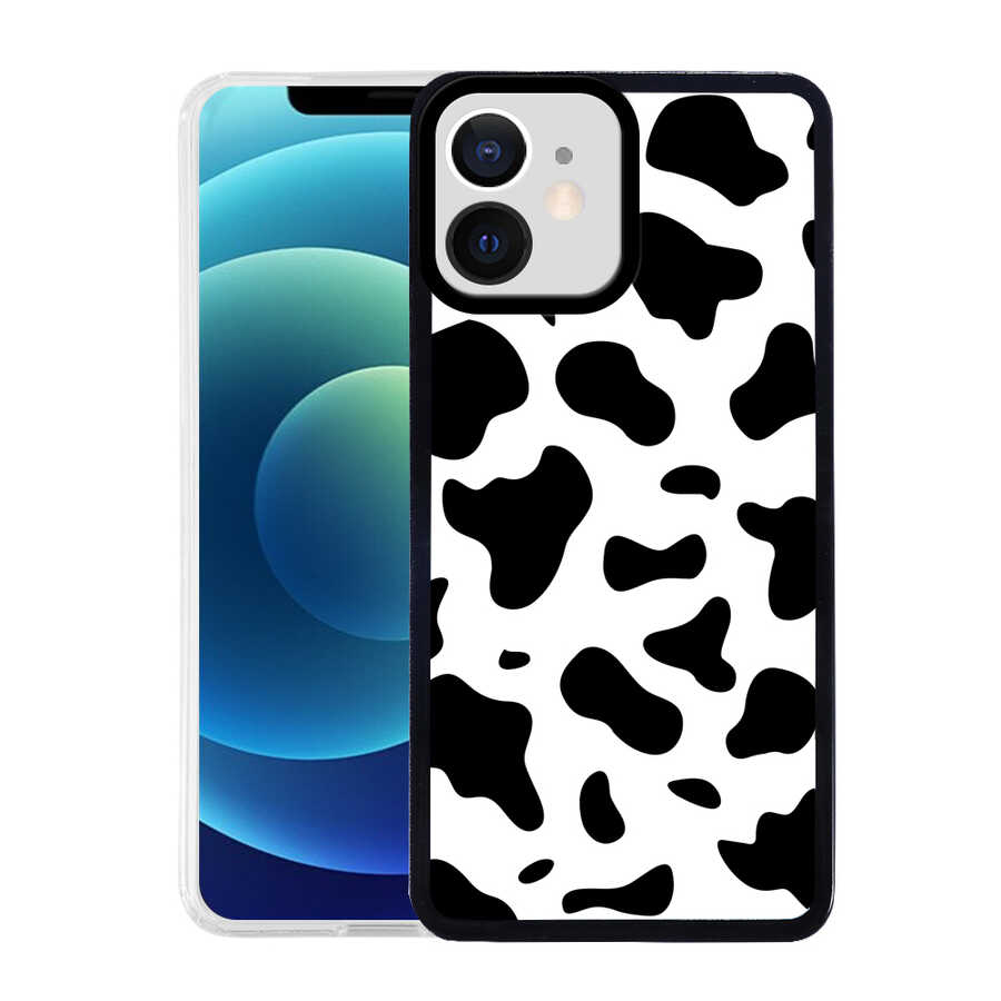 iPhone Uyumlu 12 Kılıf Zore M-Fit Desenli Kapak-Cow no1