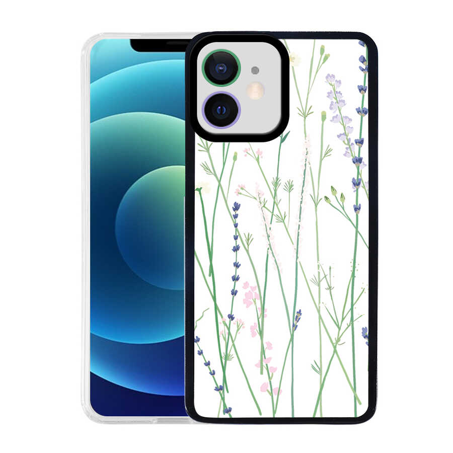 iPhone Uyumlu 12 Kılıf Zore M-Fit Desenli Kapak-Flower no4