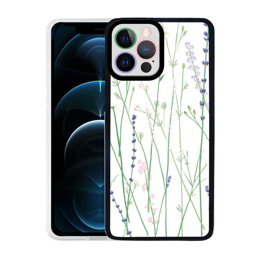 iPhone Uyumlu 12 Pro Max Kılıf Zore M-Fit Desenli Kapak-Flower no4