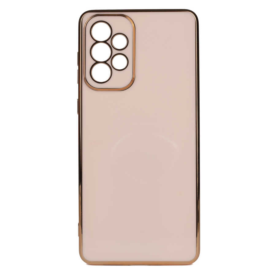 Galaxy Uyumlu A73 Kılıf Zore Bark Kapak-Rose gold