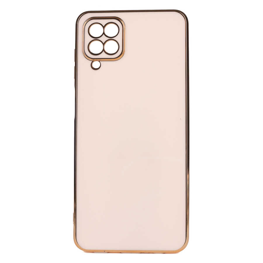 Galaxy Uyumlu A12 Kılıf Zore Bark Kapak-Rose gold