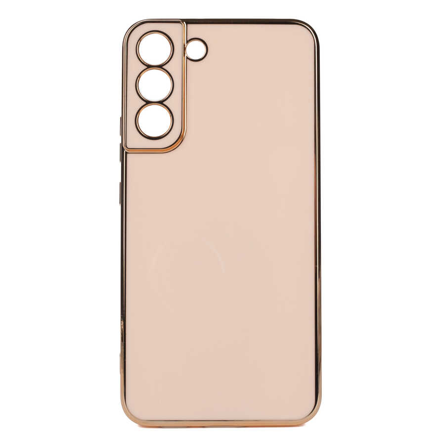 Galaxy Uyumlu S22 Plus Kılıf Zore Bark Kapak-Rose gold