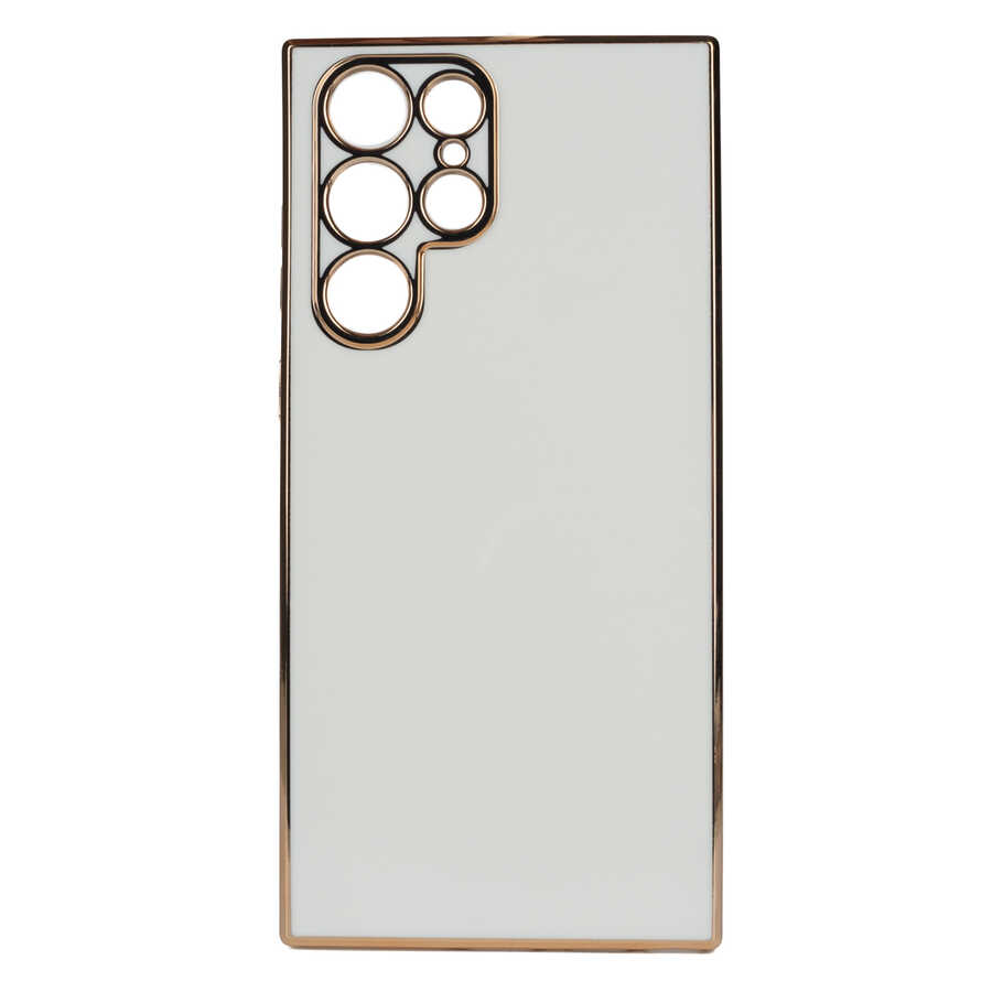 Galaxy Uyumlu S22 Ultra Kılıf Zore Bark Kapak-Beyaz