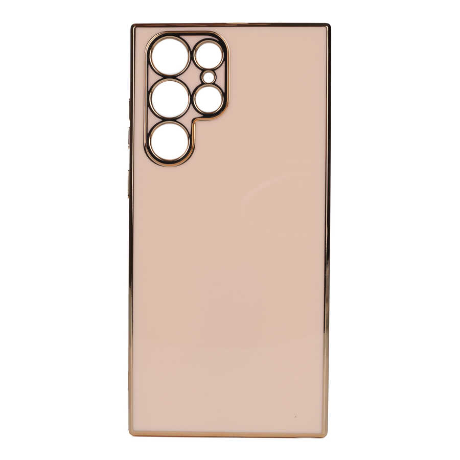 Galaxy Uyumlu S22 Ultra Kılıf Zore Bark Kapak-Rose gold