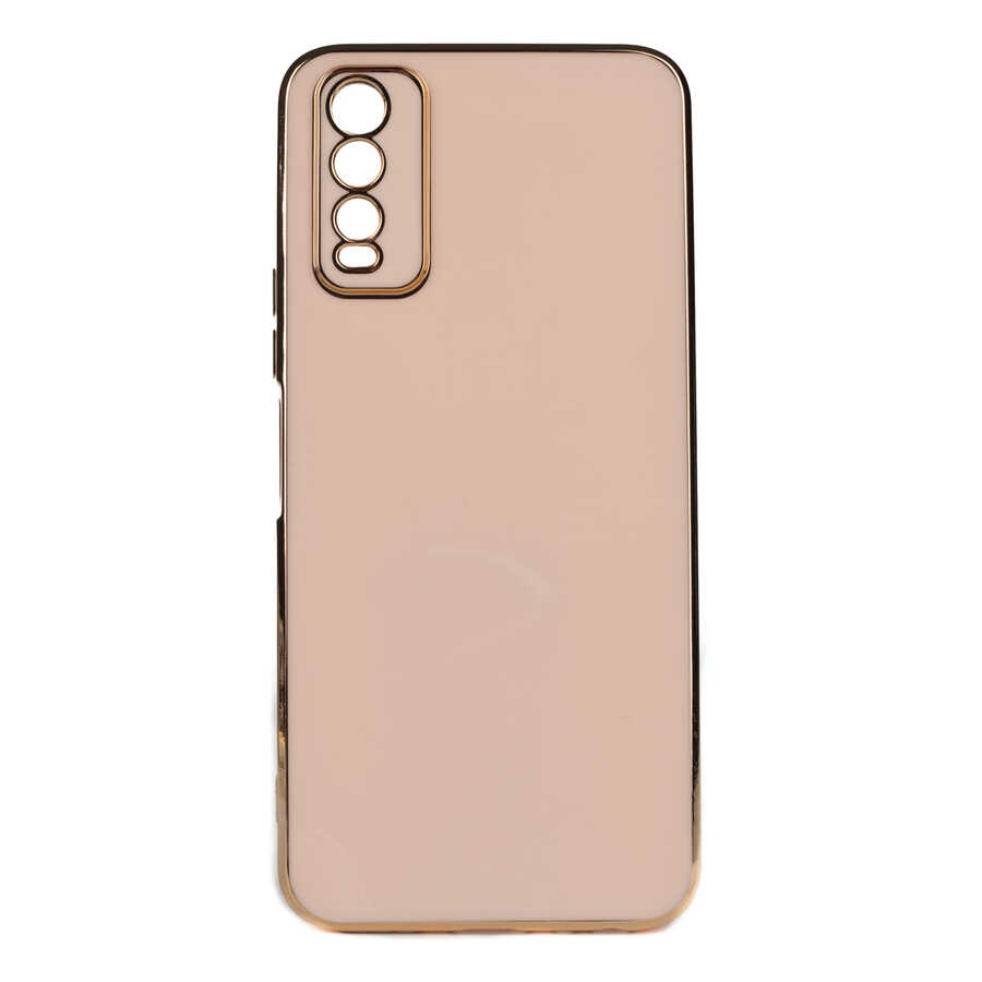 Vivo Y20S Kılıf Zore Bark Kapak-Rose gold