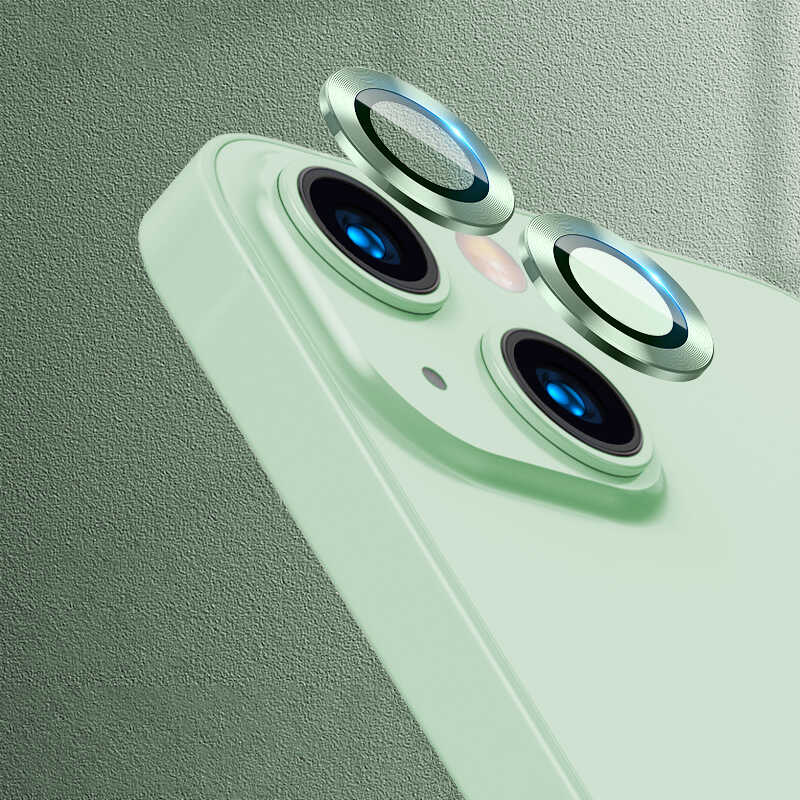 iPhone Uyumlu 13 Mini Zore CL-07 Kamera Lens Koruyucu-Açık yeşil