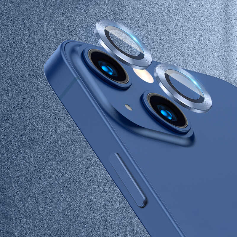 iPhone Uyumlu 13 Mini Zore CL-07 Kamera Lens Koruyucu-Mavi