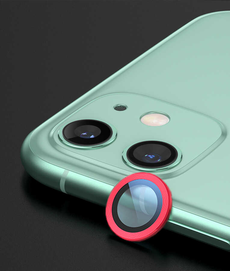 iPhone Uyumlu 11 Zore CL-07 Kamera Lens Koruyucu-Kırmızı