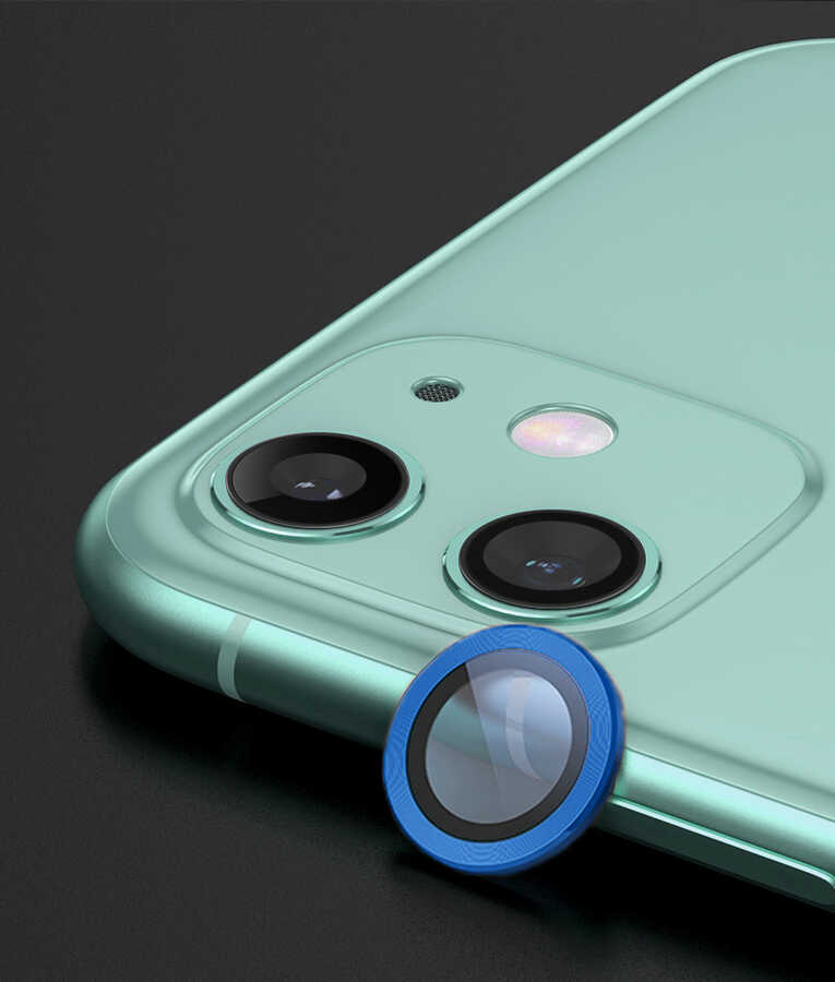 iPhone Uyumlu 11 Zore CL-07 Kamera Lens Koruyucu-Lacivert