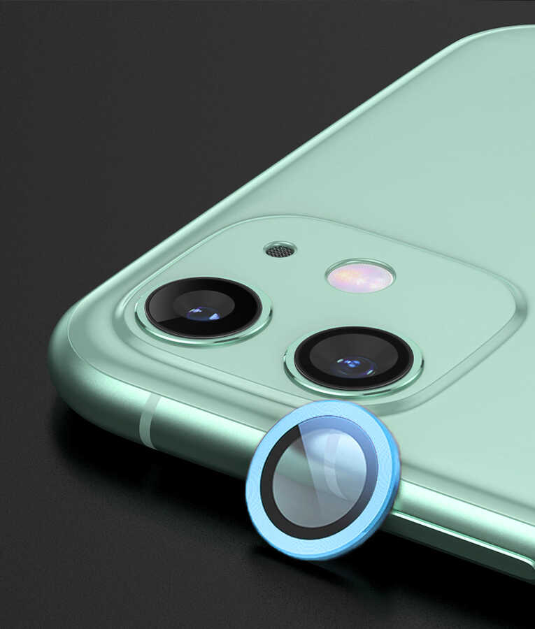 iPhone Uyumlu 11 Zore CL-07 Kamera Lens Koruyucu-Mavi