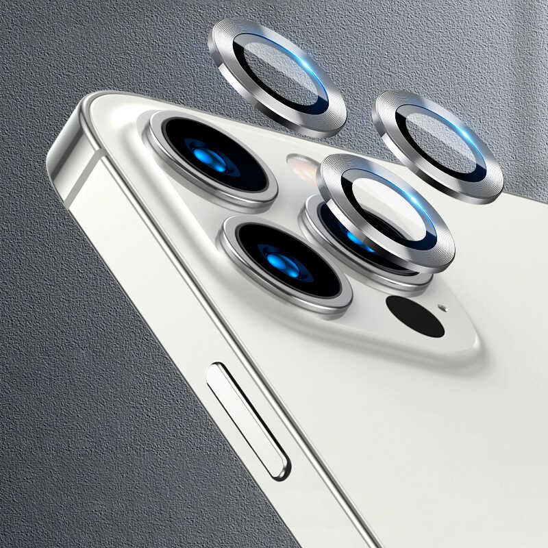 iPhone Uyumlu 12 Pro Max Zore CL-07 Kamera Lens Koruyucu-Gümüş