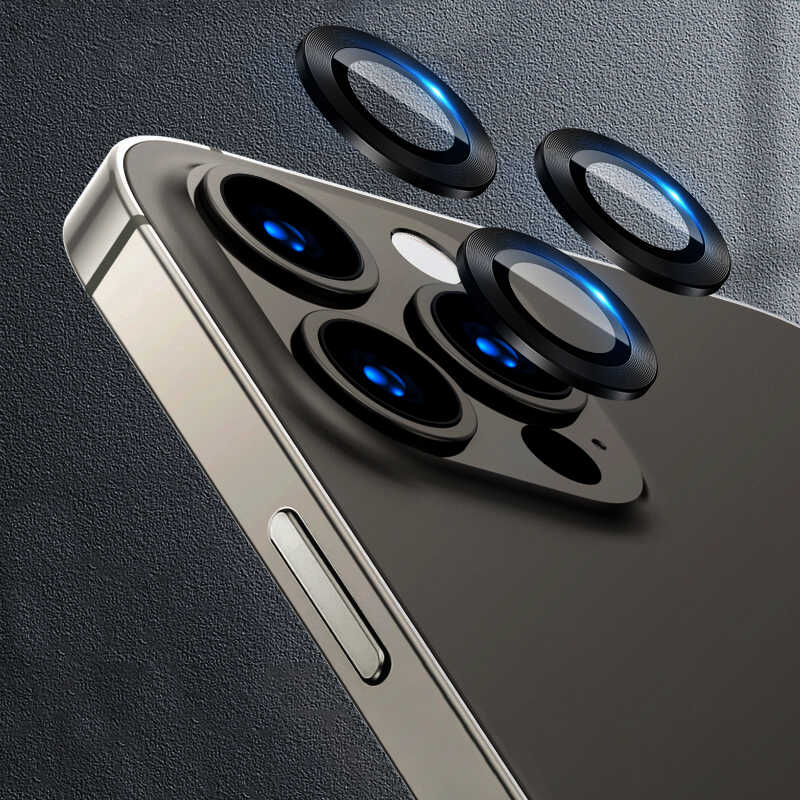 iPhone Uyumlu 12 Pro Max Zore CL-07 Kamera Lens Koruyucu-Siyah