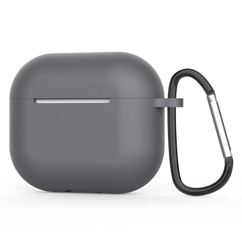 Airpods Uyumlu 3. Nesil Zore Standart Silikon Kılıf-Gri