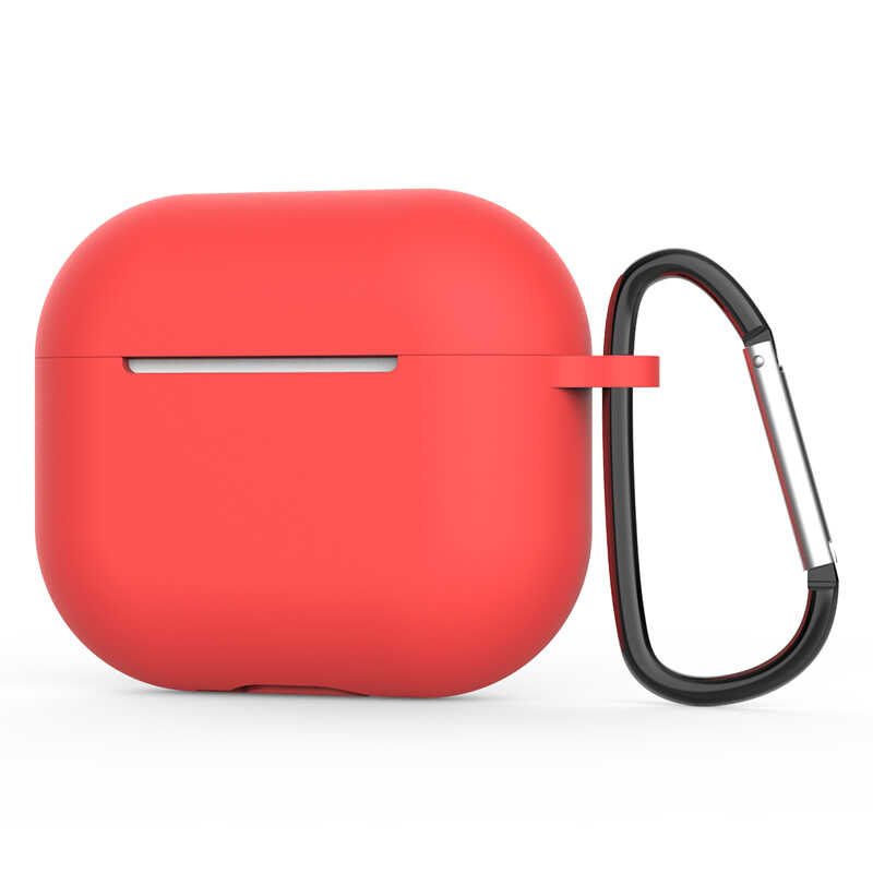 Airpods Uyumlu 3. Nesil Zore Standart Silikon Kılıf-Kırmızı