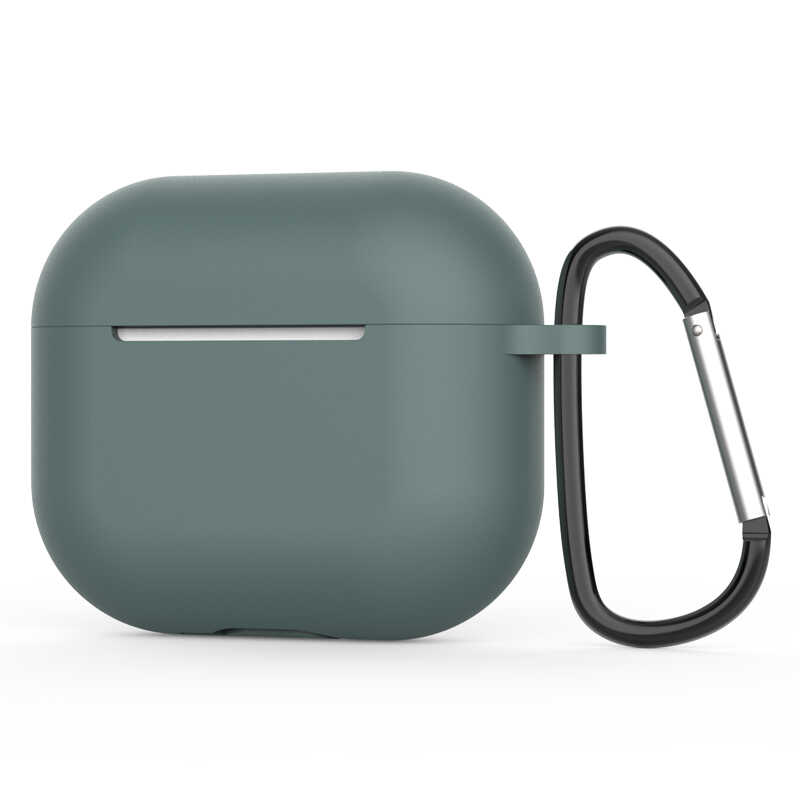 Airpods Uyumlu 3. Nesil Zore Standart Silikon Kılıf-Koyu yeşil