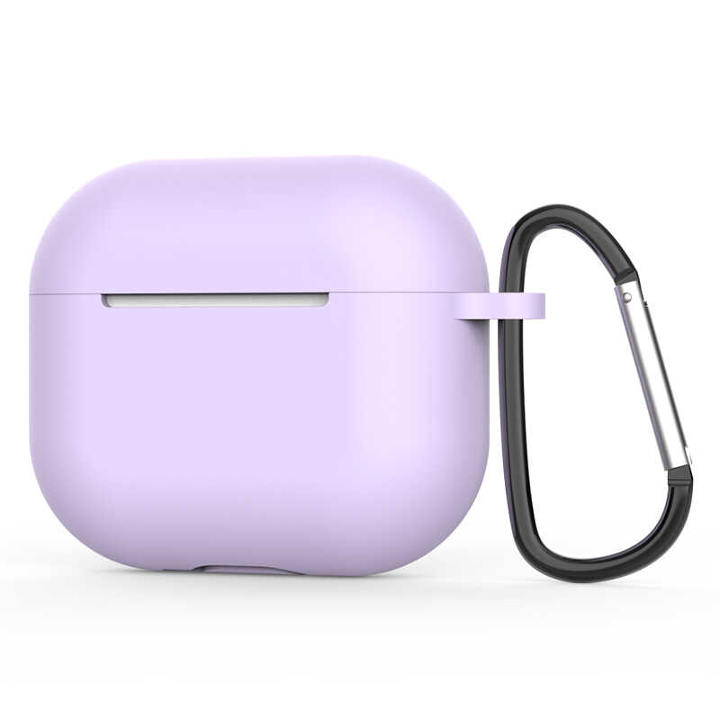 Airpods Uyumlu 3. Nesil Zore Standart Silikon Kılıf-Lila