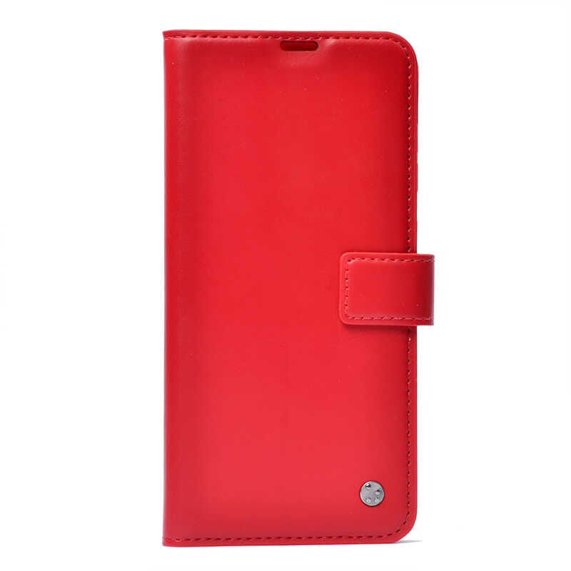 Galaxy Uyumlu S22 Plus Kılıf Zore Kar Deluxe Kapaklı Kılıf-Kırmızı